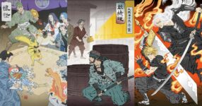 ภาพวาดลายเส้นแบบญี่ปุ่นโบราณผสมผสานกับวิดีโอเกมยุคปัจจุบัน