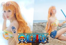 คอสเพลย์ Nami จาก ONE PIECE ในชุดส้มสดใส