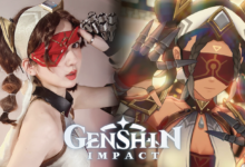 สาวงามแปลงโฉมเป็น Eremite Desert Clearwater จาก Genshin Impact