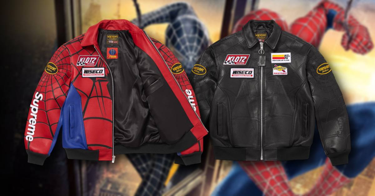 เท่จัด! คอลเลคชั่นเสื้อหนัง Spider Man จาก Supreme