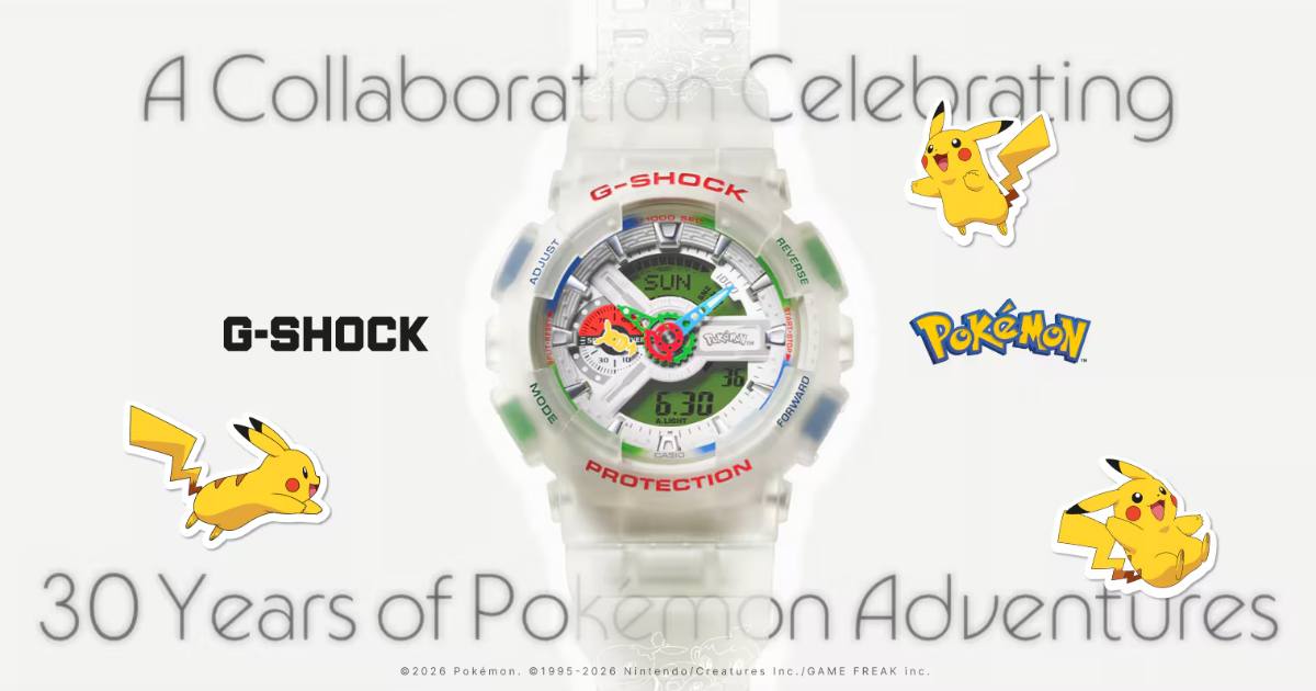ยืนยันการวางจำหน่ายนาฬิกาข้อมือรุ่นใหม่ G-Shock x Pokemon