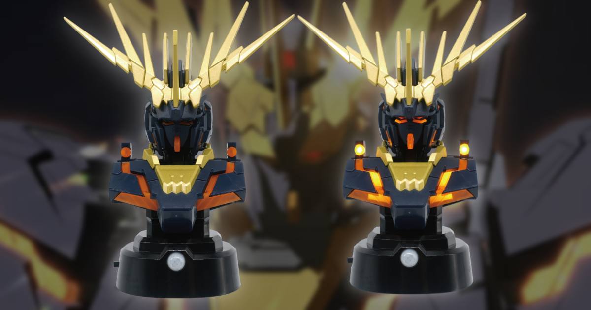ฟิกเกอร์ครึ่งตัว RX-0 Unicorn Gundam 02 Banshee มาพร้อมลูกเล่นไฟเซ็นเซอร์