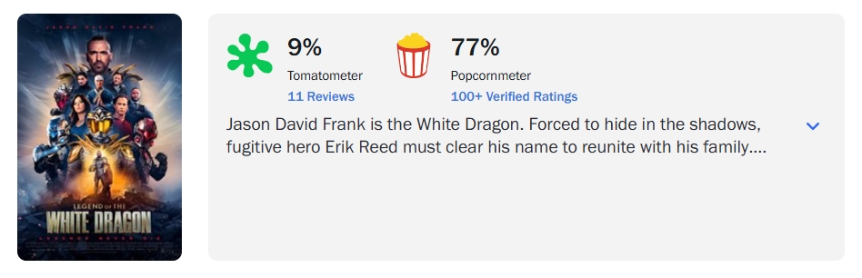 Legend of the White Dragon ผลงานสุดท้ายของเรนเจอร์เขียว คะแนนสองฝั่งสวนทางกันสุดขั้ว 3 Legend of the White Dragon ผลงานสุดท้ายของเรนเจอร์เขียว คะแนนสองฝั่งสวนทางกันสุดขั้ว