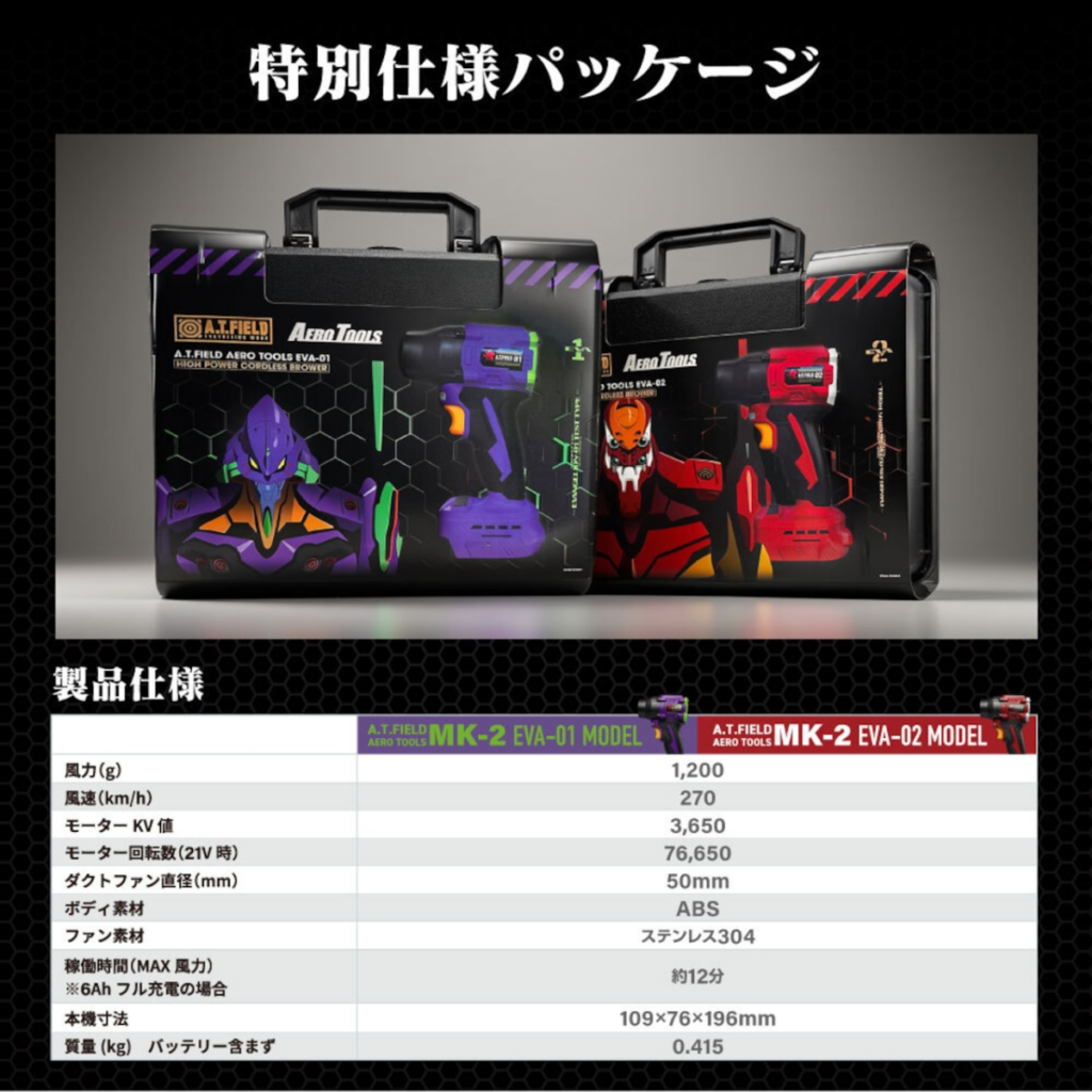 ลมแรงระดับคลั่ง! ด้วยเครื่องเป่าลมไร้สาย Evangelion
